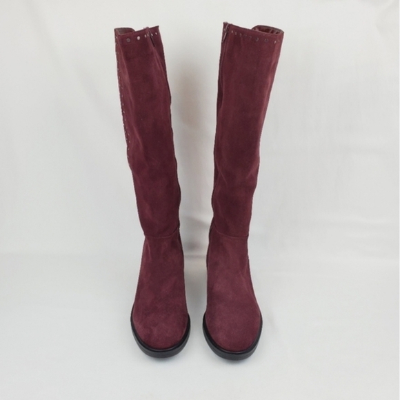 Steven Zoe Suede burgundy Riding Boot - Picture 4 of 11